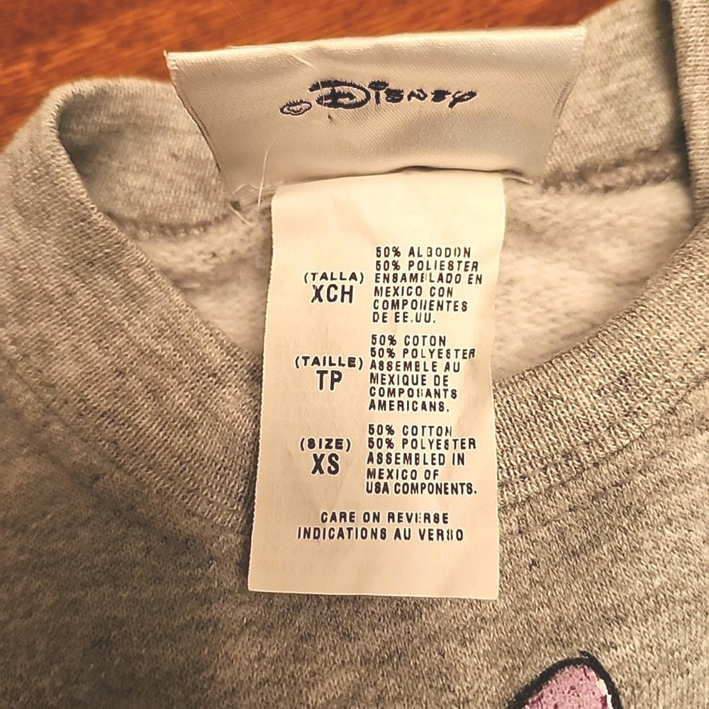 Walt Disney World STITCH Sweatshirt Size XS Grey Crew Neck A1 - Picture 3 of 5